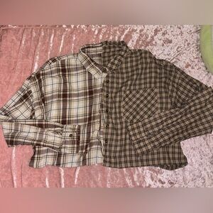 Cropped flannel, double pattern